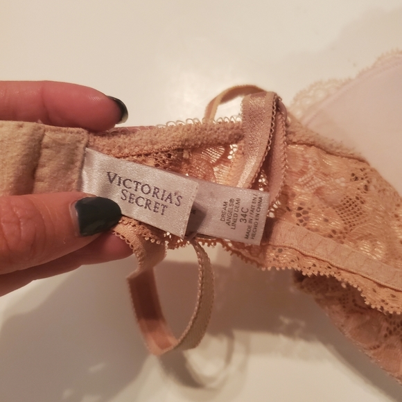 Victoria's Secret || Dream Angels Demi Bra - 34C Pink/Nude Lace - Picture 3 of 4
